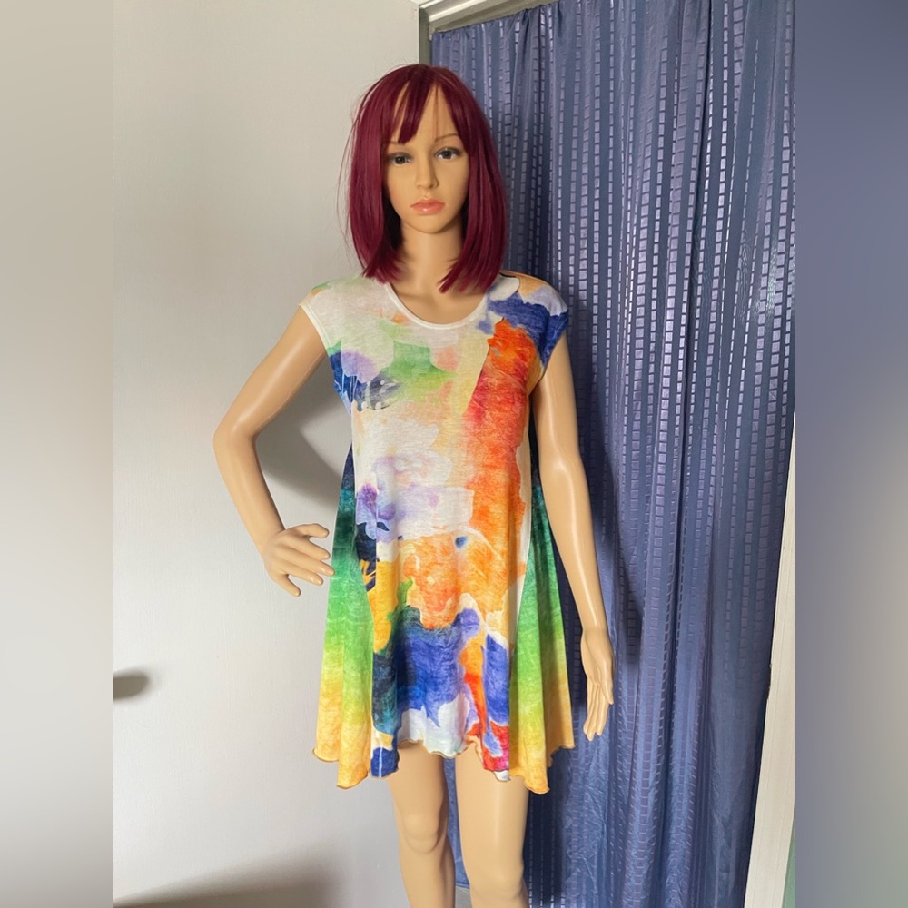 Amma Design Womens Tunic Top S Colorful Multi Casual